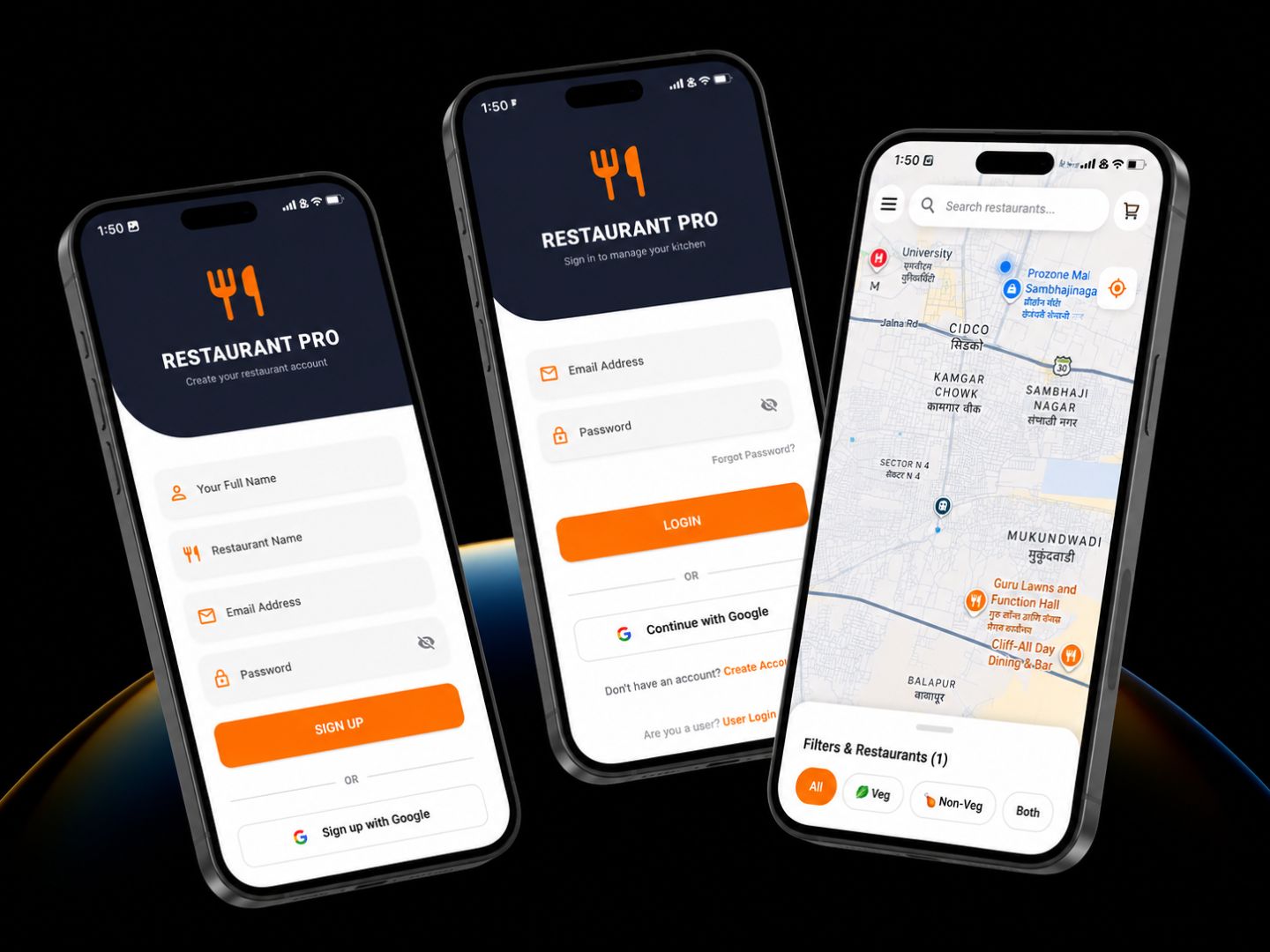 Restrack — Location-based hotel discovery app project screenshot