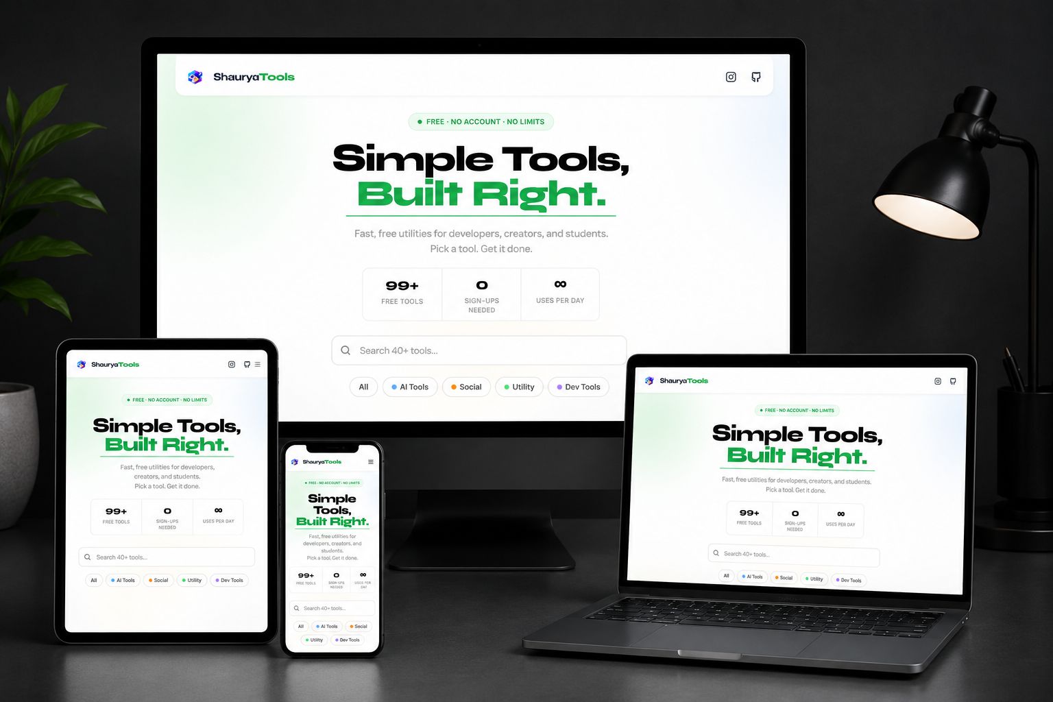 Shaurya Tools — 100+ Productivity Tools. One Powerful Platform. project screenshot