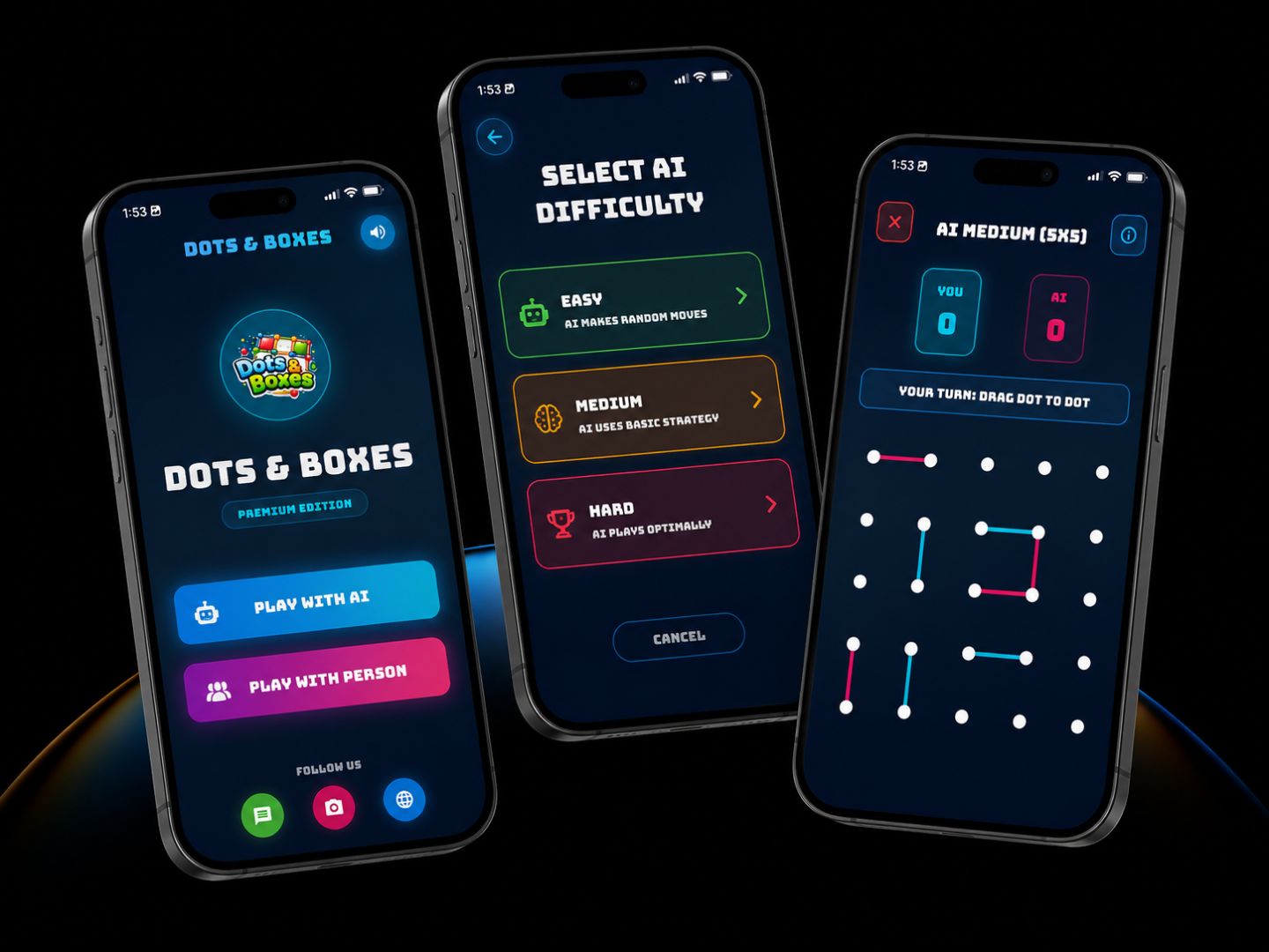 Dots & Boxes — Classic Strategy. Intelligent AI. project screenshot
