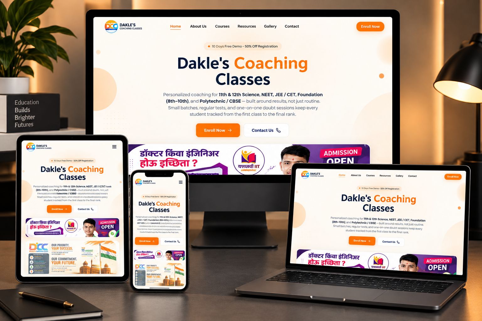 Dakle's Coaching Classes — Building Strong Foundations. Shaping Bright Futures. project screenshot
